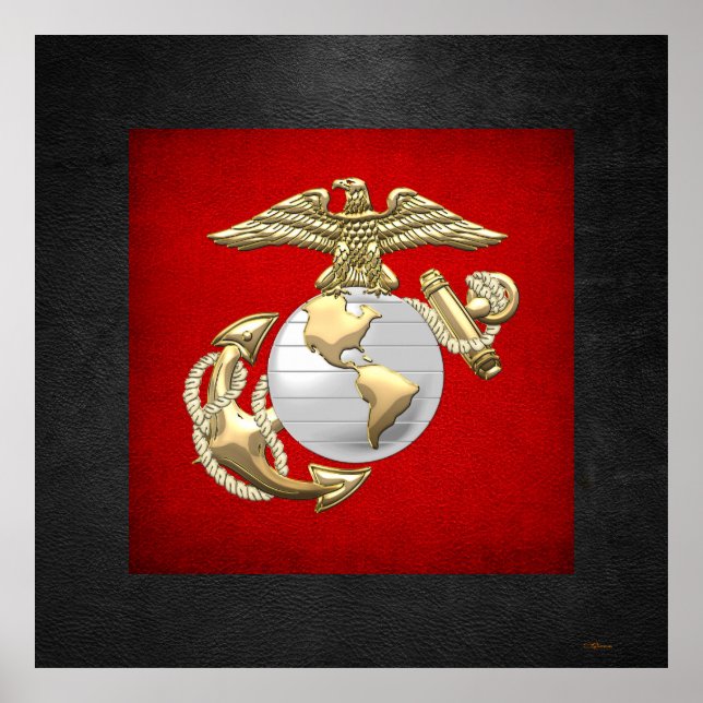 Póster Águila USMC, Globe & Anchor (EGA) [3D] (Frente)