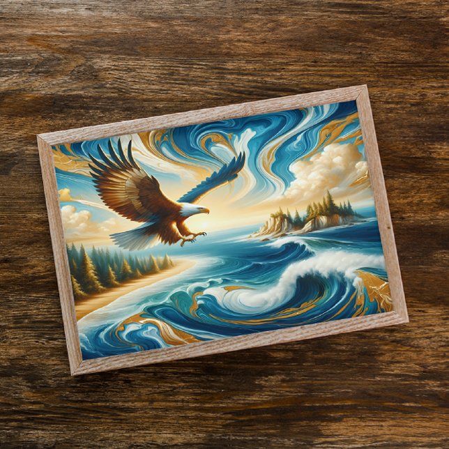 Póster Águila volando sobre el agua (Subido por el creador)