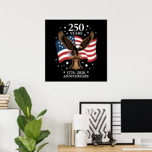 Póster Águila y Bandera 250 Años de América 1776-2026
