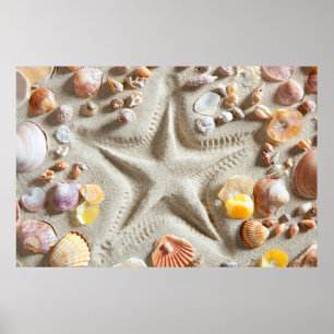 Póster Agujas de arena blanca de playa