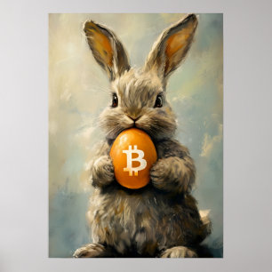 Póster Agujero de conejo de Bitcoin conejo de Semana Sant
