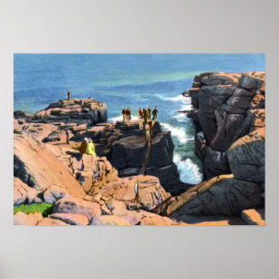Póster Agujero del trueno de Maine del puerto de la barra