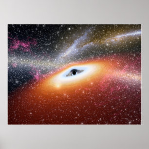 Póster Agujero negro en el centro de una galaxia