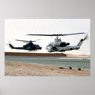 Póster AH-1W Super Cobra y A UH-1Y