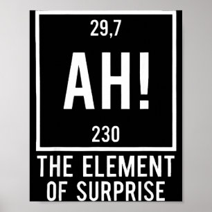 Póster Ah el elemento de sorpresa chiste de química juego