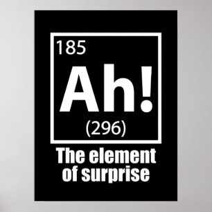 Póster ¡Ah! El elemento del Chiste de la química sorpresi