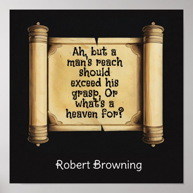 Póster Ah, pero el alcance de un hombre debería exceder s (Frente)