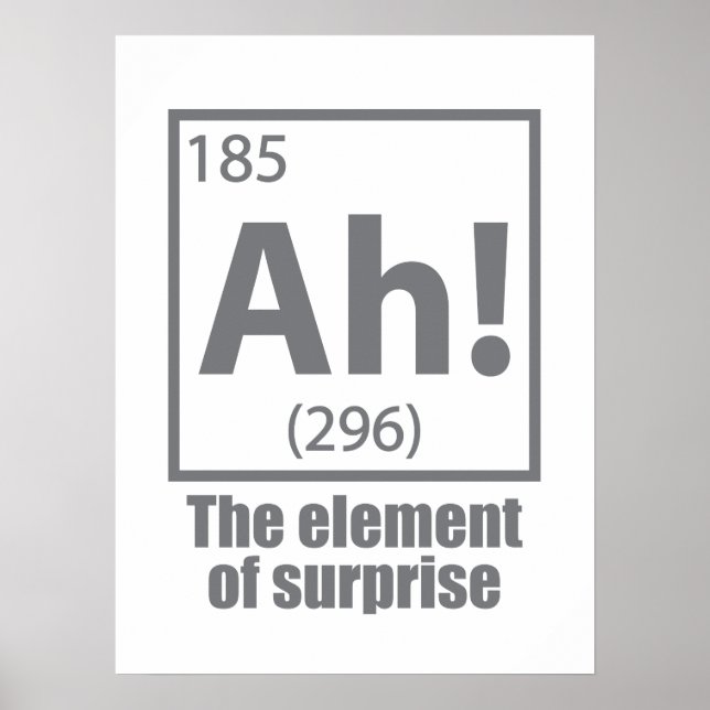 Póster Ah! The Element of Surprise Funny Chemistry Joke (Frente)