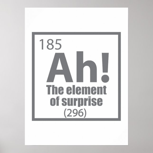 Póster Ah! The Element of Surprise Funny Chemistry Joke (Frente)