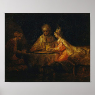 Póster Ahasuerus Haman Esther Rembrandt Barroco bíblico