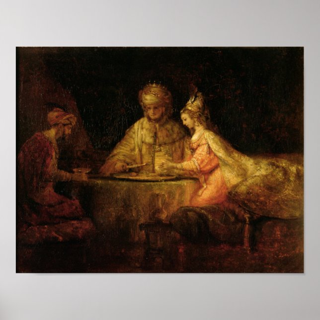 Póster Ahasuerus , Haman y Esther, c.1660 (Frente)