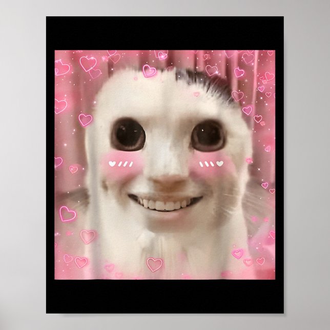 Póster Ahh Cat Meme Dank Cursed Weirore Funny Dank Meme  (Frente)