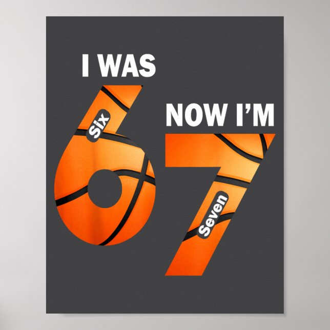 Póster Ahora Año 7 Soy 6 Baloncesto Antiguo 7 Yo (Frente)