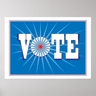 Póster Ahora poder ・ ¡VOTA! Poster en azul