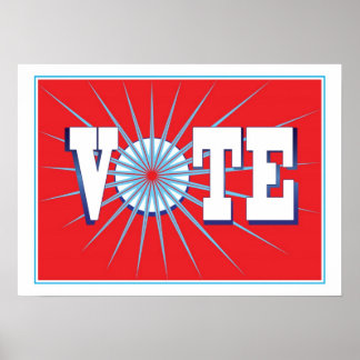 Póster Ahora poder ・ ¡VOTA! Poster en rojo