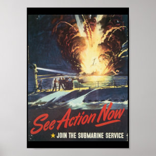 Póster Ahora vea la Segunda Guerra Mundial de la acción
