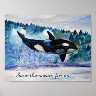 Póster Ahorre el poster de la ballena del océano