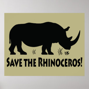 Póster Ahorre el rinoceronte