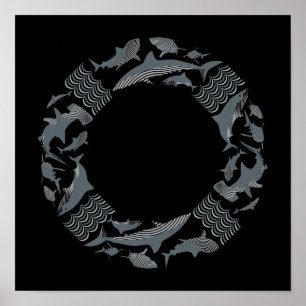 Póster Ahorre la salvación de los tiburones