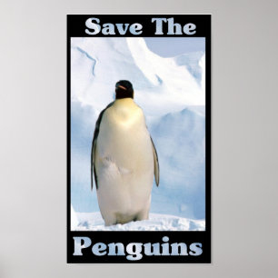 Póster Ahorre los pingüinos