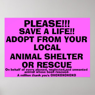 PÓSTER ¡AHORRE UN LIFE-ADOPT!
