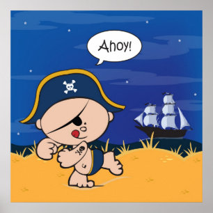 Póster ¡Ahoy Bebé! Imprimir Poster pirata