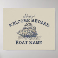 ¡Ahoy! Bienvenida a bordo Personalizado Vintage Na