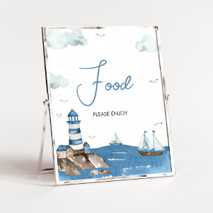 Póster Ahoy es comida de Baby Shower para niños