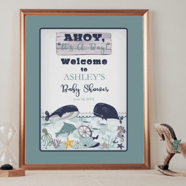 Póster Ahoy es un niño bajo el mar Baby Shower (Subido por el creador)