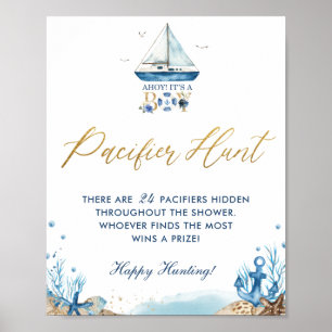 Póster Ahoy es una caza de pacificadores de Baby Shower N