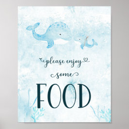 Póster Ahoy It's a Boy Nautical Baby Shower Food Sign