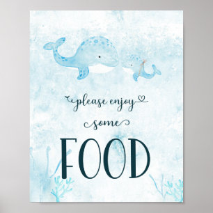 Póster Ahoy It's a Boy Nautical Baby Shower Food Sign