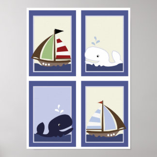Póster AHOY MATE Bail boat Boys Nursery Room Imps