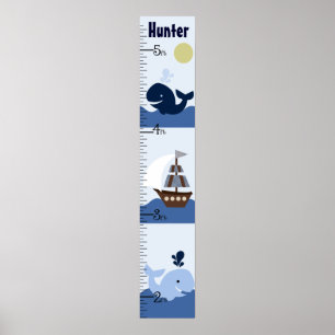 Póster Ahoy Mate/Sailboat/Whale Growth Chart Manténgase a