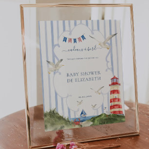Póster Ahoy Petit Marin Panneau Cadeaux Baby Shower