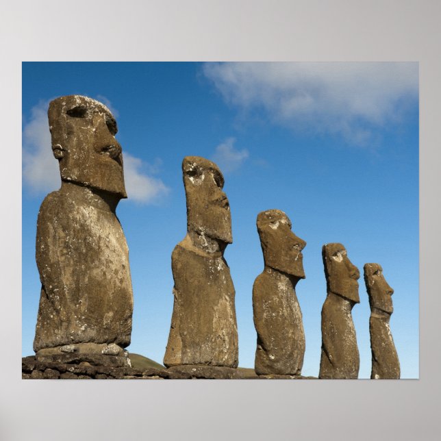 Póster Ahu Akivi, Rapa Nui, Isla de Pascua, Chile 2 (Frente)