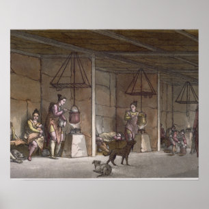 Póster Ahumadero en Groenlandia (grabado del color)