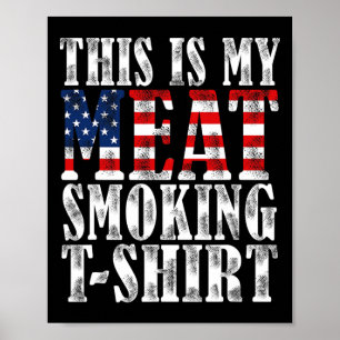 Póster Ahumador Retro Bbq Bandera Vintage De Ee. UU. Esta