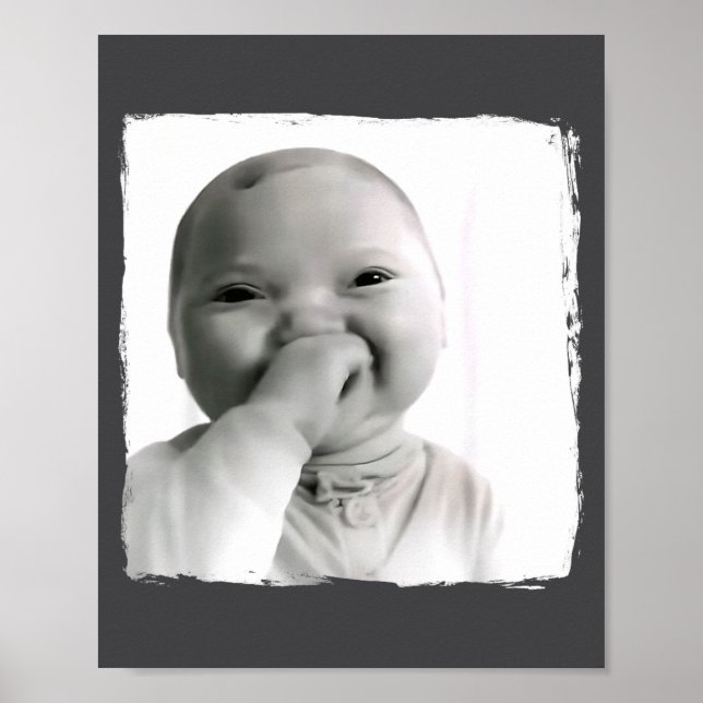 Póster Ai Baby Giggling Holding Back Laugh Funny Viral Ge (Frente)