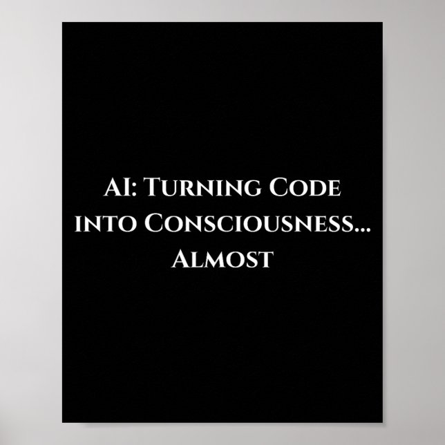Póster Ai Code Consciousness Funny Tech Geek Nerdy Gift  (Frente)