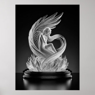 Póster AI Digital Crystal Angel Poster