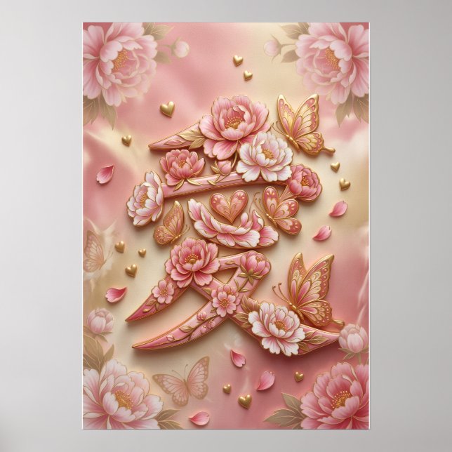 Póster Ai： Elegant Calligraphy "Love" 260010014 (Frente)