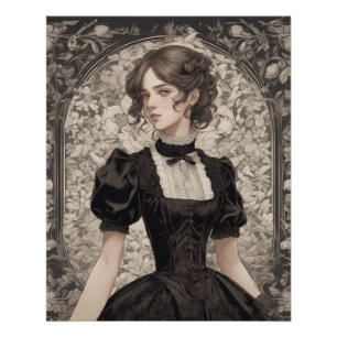 Póster AI Fantasy Anime Sueña Pequeña Fantasía De Vestido