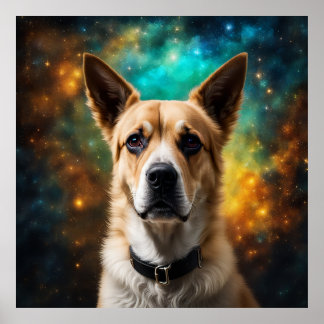 Póster (ai generado) Perro en un lugar místico