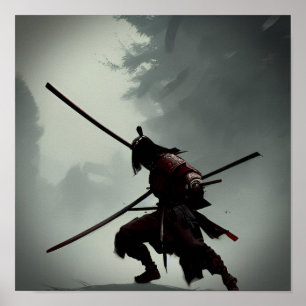Póster AI Samurai Battle #01 Poster