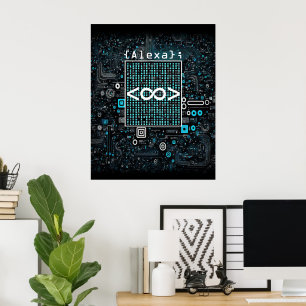 Póster Ai - Tecnología - Monograma de codificación - Infi