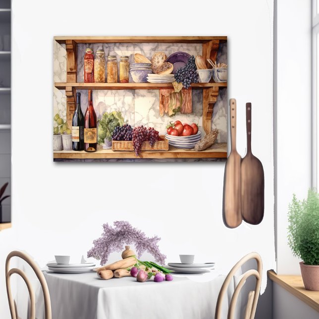 Póster AI Vintage Country Kitchen Shelling Wine Grapes (Subido por el creador)