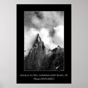 PÓSTER AIGUILLE DU DRU, VALEE DE CHAMONIX, FRANCIA