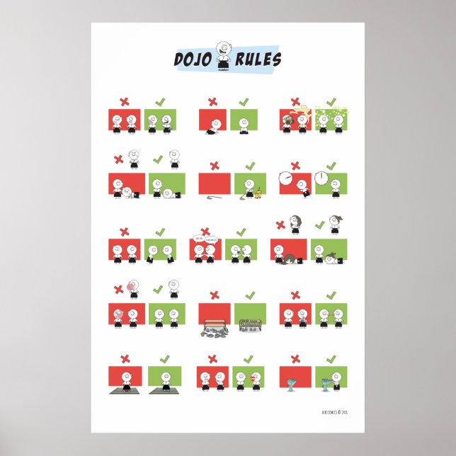 Póster Aikido - Reglas de dojo (Frente)