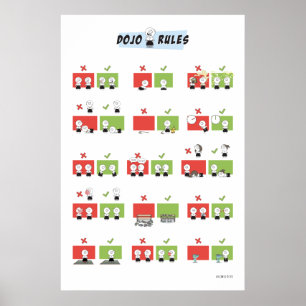 Póster Aikido - reglas del ir de discotecas